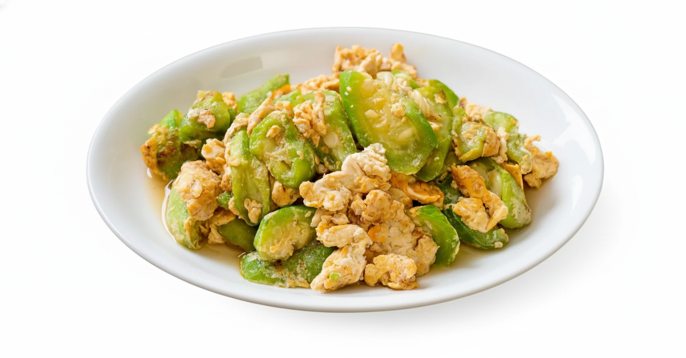 ผัดบวบไข่ (กับข้าว)