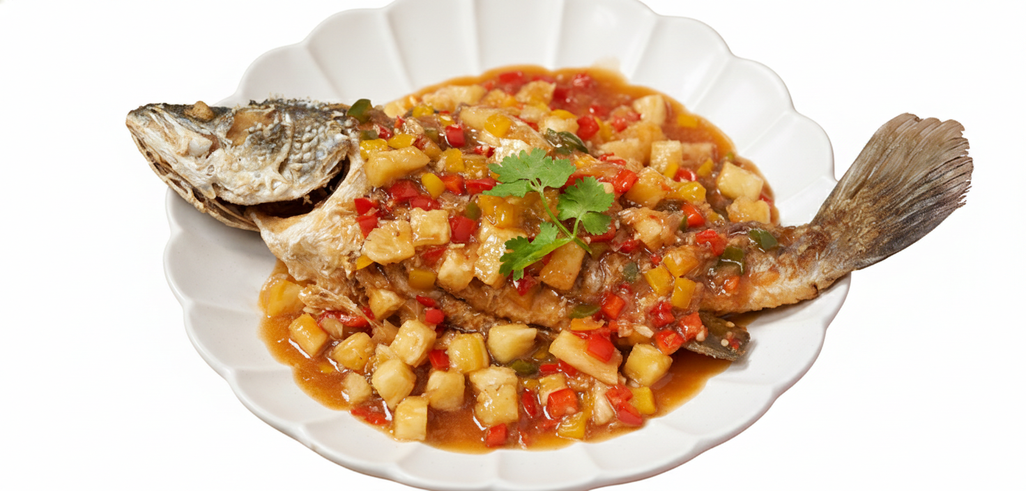 ปลากะพงสามรส (กับข้าว)