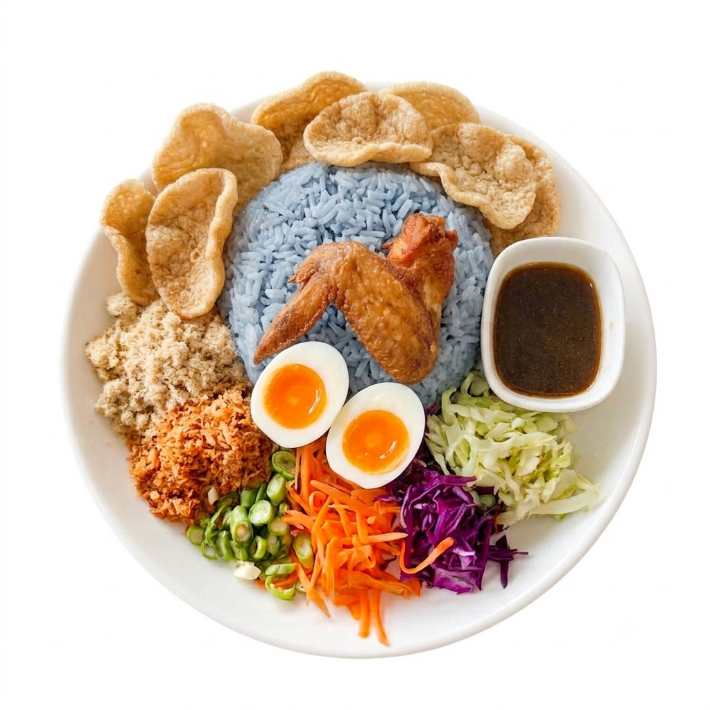ข้าวยำอินตาเนีย + ปีกไก่+ข้าวเกรียบ