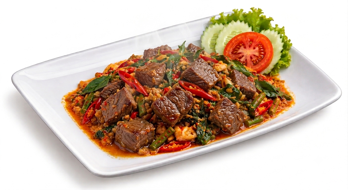 ผัดเครื่องแกงเนื้อ